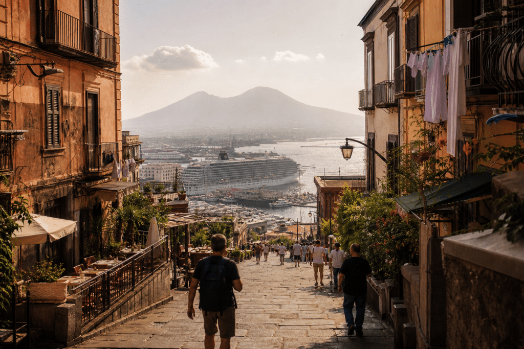 Vue de Naples avec le Vésuve